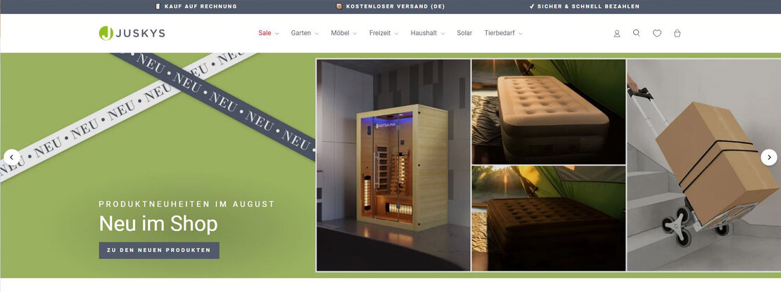 Onlineshop von Juskys
