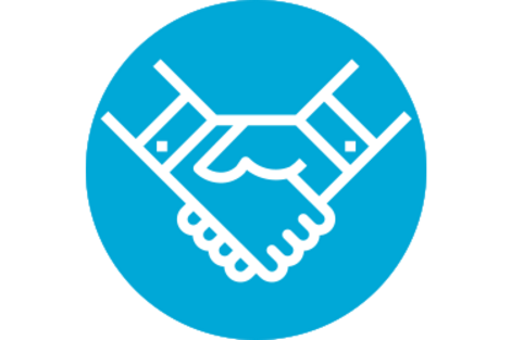 Symbol Handshake steht für Partnerschaft, Zusammenarbeit, Unterstützung