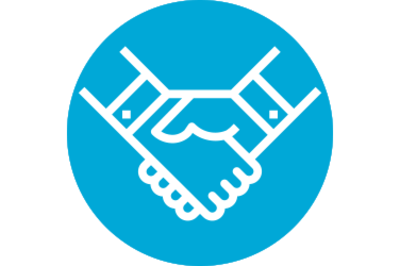 Symbol Handshake steht für Partnerschaft, Zusammenarbeit, Unterstützung