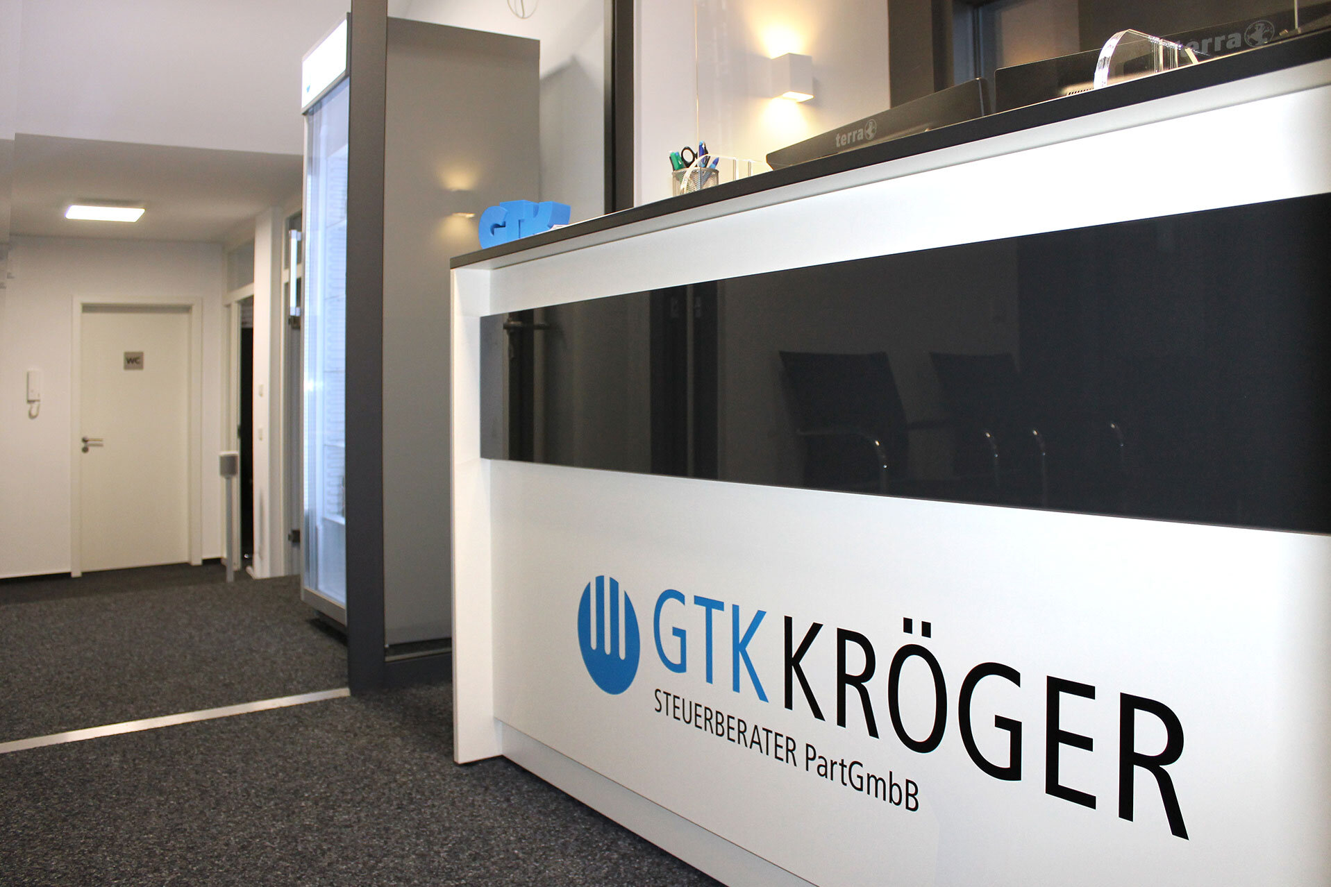 Empfangsbereich bei GTK Kröger (Steuerberater für E-Commerce)