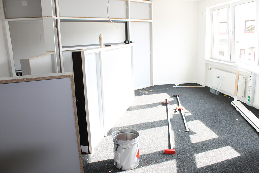 Innenausbau der neuen Büros im zweiten Standort von GTK Kröger