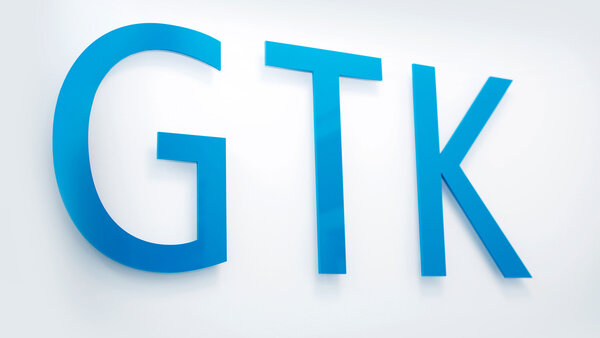 Blauer GTK Schriftszug