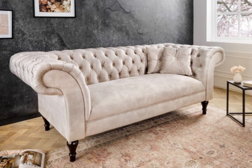 Chesterfield 3-Sitzer Sofa (beige/champagner) von Riess-Ambiente Online-Shop