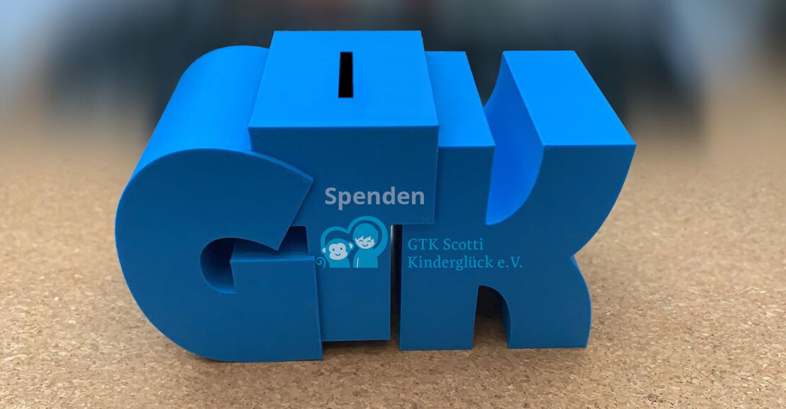 Spendenspardose von GTK Scotti Kinderglück e.V.
