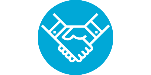 Symbol Handshake steht für Partnerschaft, Zusammenarbeit, Unterstützung